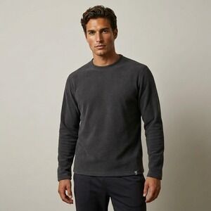 Stio Mens Fleece Crewneck Pullover Sweater Charcoal Gray Size Medium M